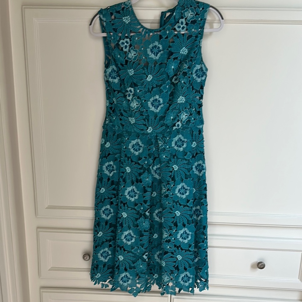 Lela Rose Teal Lace Dress - size 6 - NWOT